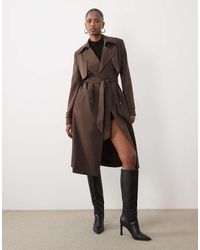 Forever New - Belted Button Down Long Line Trench Coat - Lyst