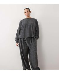 ASOS - Asos Design Curve Lounge Mix & Match Lightweight Fleece Longsleeve Slouch Top - Lyst