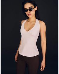 Bershka - Structured Halter Top With Ties - Lyst