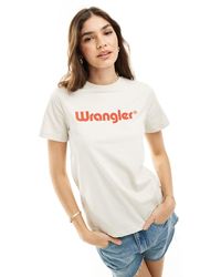 Wrangler - Camiseta color con logo delantero - Lyst