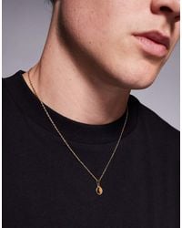 ASOS - Collar Para Festivales De Acero Inoxidable Resistente Al Agua Con Colgante Ovalado De Ojo De Tigre De - Lyst