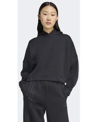 adidas Originals - Sudadera Negra Con Capucha Y Detalle De 3 Rayas Off Placed De - Lyst