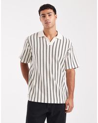 Jack & Jones - Crochet Polo With Vertical Stripe - Lyst