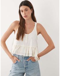 Miss Selfridge - Peplum Hem Button Through Top - Lyst