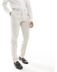 ASOS - Slim With Linen Suit Trousers - Lyst