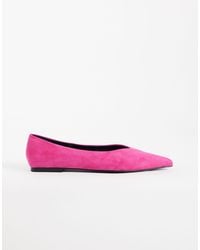 ASOS - Lari Real Suede Pointed Ballet Flats - Lyst