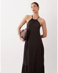 ASOS - Textured Halter Trapeze Maxi Dress - Lyst