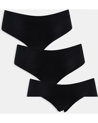 Pieces - Confezione Da 3 Slip Neri - Lyst