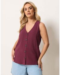 Yours Clothing - Button Through Waistcoat - Lyst