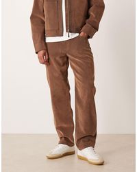 ASOS - Jean droit d'ensemble en imitation daim - fauve - Lyst