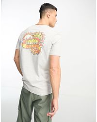 Quiksilver - Camiseta blanca con logo naranja - Lyst