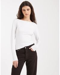 Hollister - Long Sleeve Slash Neck Seamless Top - Lyst