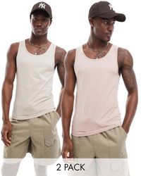 ASOS - 2 Pack Muscle Fit Vests - Lyst