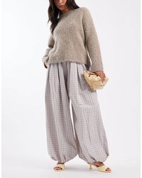 ASOS - – karierte ballonhose aus baumwolle - Lyst