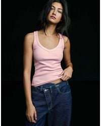 Bershka - – geripptes basic-trägertop - Lyst
