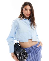 Miss Selfridge - Poplin Cropped Dropped Pocket Shirt - Lyst