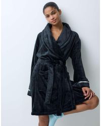 DKNY - Short Fleece Robe - Lyst