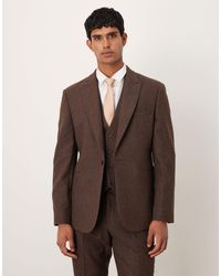 ASOS - Slim Herringbone Suit Jacket With Wool - Lyst