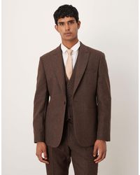 ASOS - Slim Herringbone Suit Jacket With Wool - Lyst