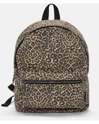 Pull&Bear - – canvas-rucksack mit leopardenprint - Lyst