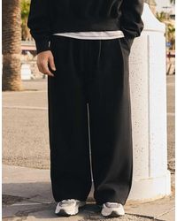 Bershka - Bonded Pleated Volume jogger Trousers - Lyst