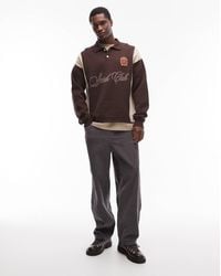 ASOS - Pantalon oversize fuselé à enfiler en velours côtelé - anthracite - Lyst