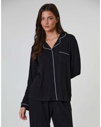 Loungeable - Rib Long Sleeve Traditional Shirt And Long Pant - Lyst