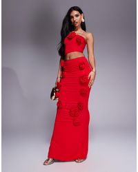 Wanderdoll - Posie Sculpting Second Skin Corsage Detail Bandeau Crop Top - Lyst
