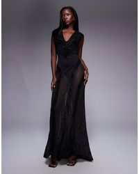 backless black dress with slit Spaghetti Straps Backless Black Satin Long Prom Dresses With Leg Slit, –  morievent