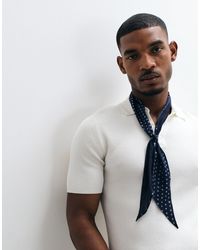 ASOS - Polka Dot Satin Pointed Edge Neck Scarf - Lyst