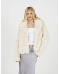 Brave Soul - Tinsel Faux Fur Jacket - Lyst