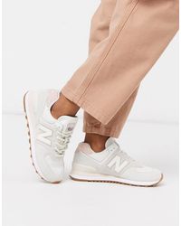 new balance 574 pink suede trainers