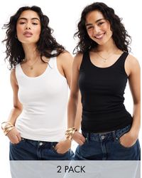 ONLY - 2 Pack Jersey Tank Top - Lyst