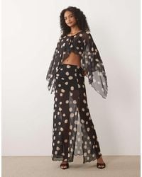 ASOS - Co-Ord Printed Mesh Maxi Skirt - Lyst