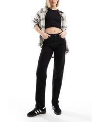 ONLY - Vaqueros Capri Negros De Corte Recto Y Talle Alto Emily De - Lyst