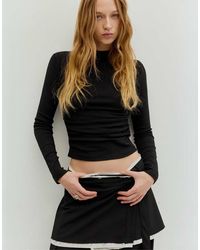 Pull&Bear - Hoogsluitende Top - Lyst