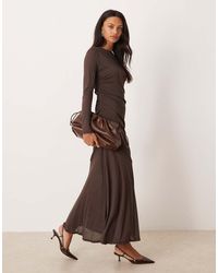 Nobody's Child - Tallulah Ruched Jersey Long Sleeve Midi Dress - Lyst