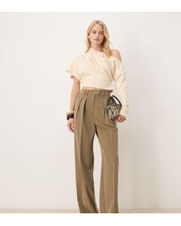 ASOS - Tall Tailored Wide Leg Trousers With Pleat Detail - Lyst
