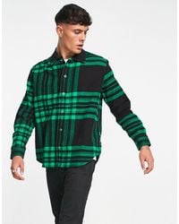 Only & Sons - Camisa A Cuadros Verdes Y Negros De Tejido Grueso De - Lyst