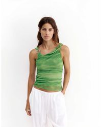 Pull&Bear - Top asymétrique à appliqués - Lyst