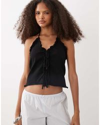 Mango - Teen Knitted Tie Front Sleeveless Top - Lyst