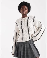 ONLY - Cable Knit Jumper - Lyst