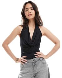 New Look - Halter Cowl Neck Bodysuit - Lyst