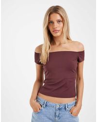 ASOS - Sculpting Off The Shoulder Short Sleeve Top - Lyst