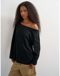 TOPSHOP - Long Sleeve Fallen Shoulder Top - Lyst