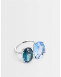 ASOS - Ring With Double Stone Set Ring - Lyst