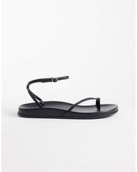 Mango - 100% Leather Strappy Toe Detail Sandal - Lyst
