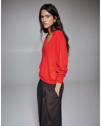 Pull&Bear - Basic-pullover mit v-ausschnitt - Lyst