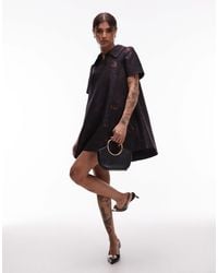 & Other Stories - Metallic Jacquard Mini Swing Dress With Collar - Lyst