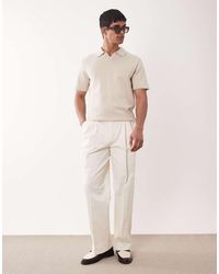 ASOS - Tailored Cotton Rich Wide Leg Chino Trousers - Lyst